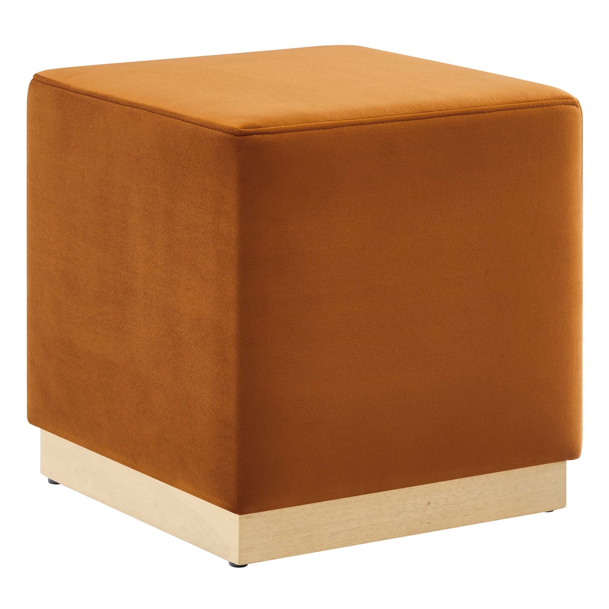 EEI-6640-RUS-NAT 17 in. Tilden Square Performance Velvet Upholstered Ottoman, Rust Natural