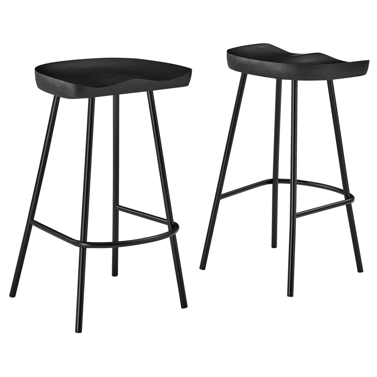 EEI-6741-BLK Concord Backless Wood Counter Stools, Black - Set of 2