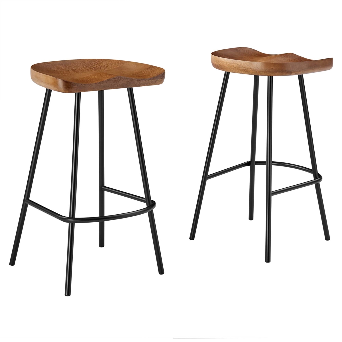 EEI-6741-WAL Concord Backless Wood Counter Stools, Walnut - Set of 2