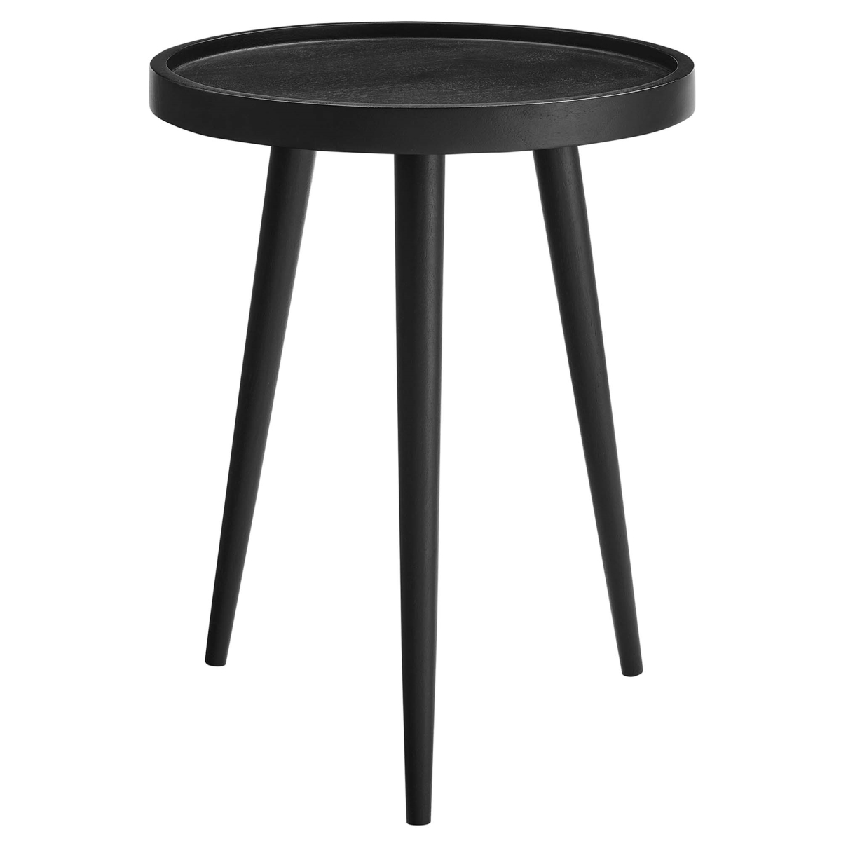 EEI-6830-BLK Chiro Round Wood Side Table, Black