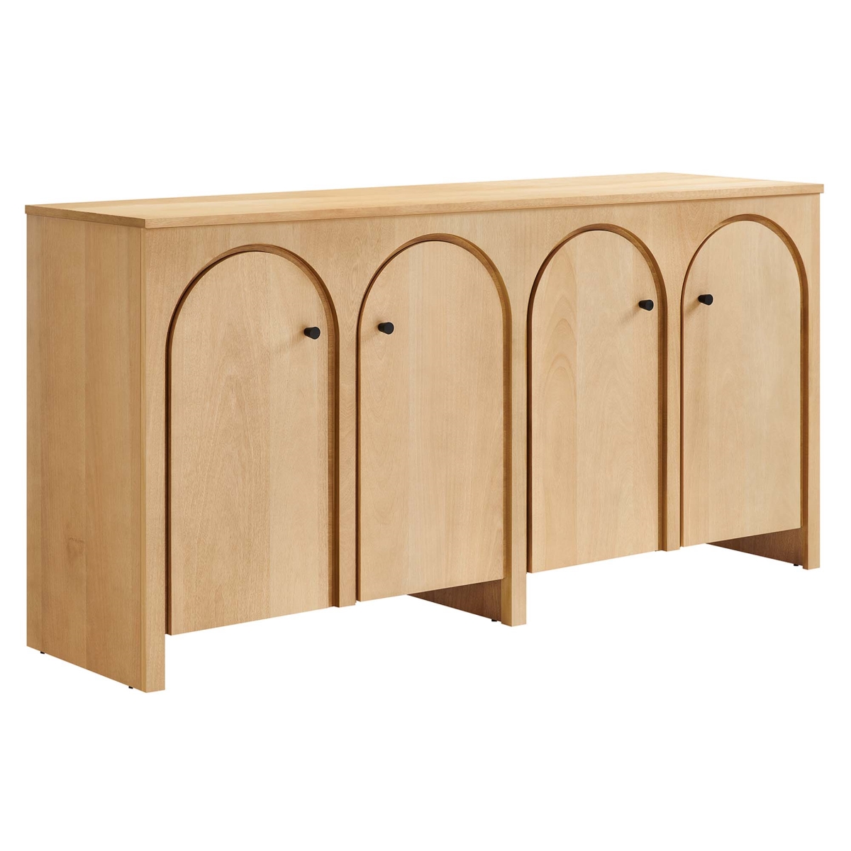 EEI-6538-OAK Appia Wood Grain 4 Door Sideboard Storage Cabinet, Oak