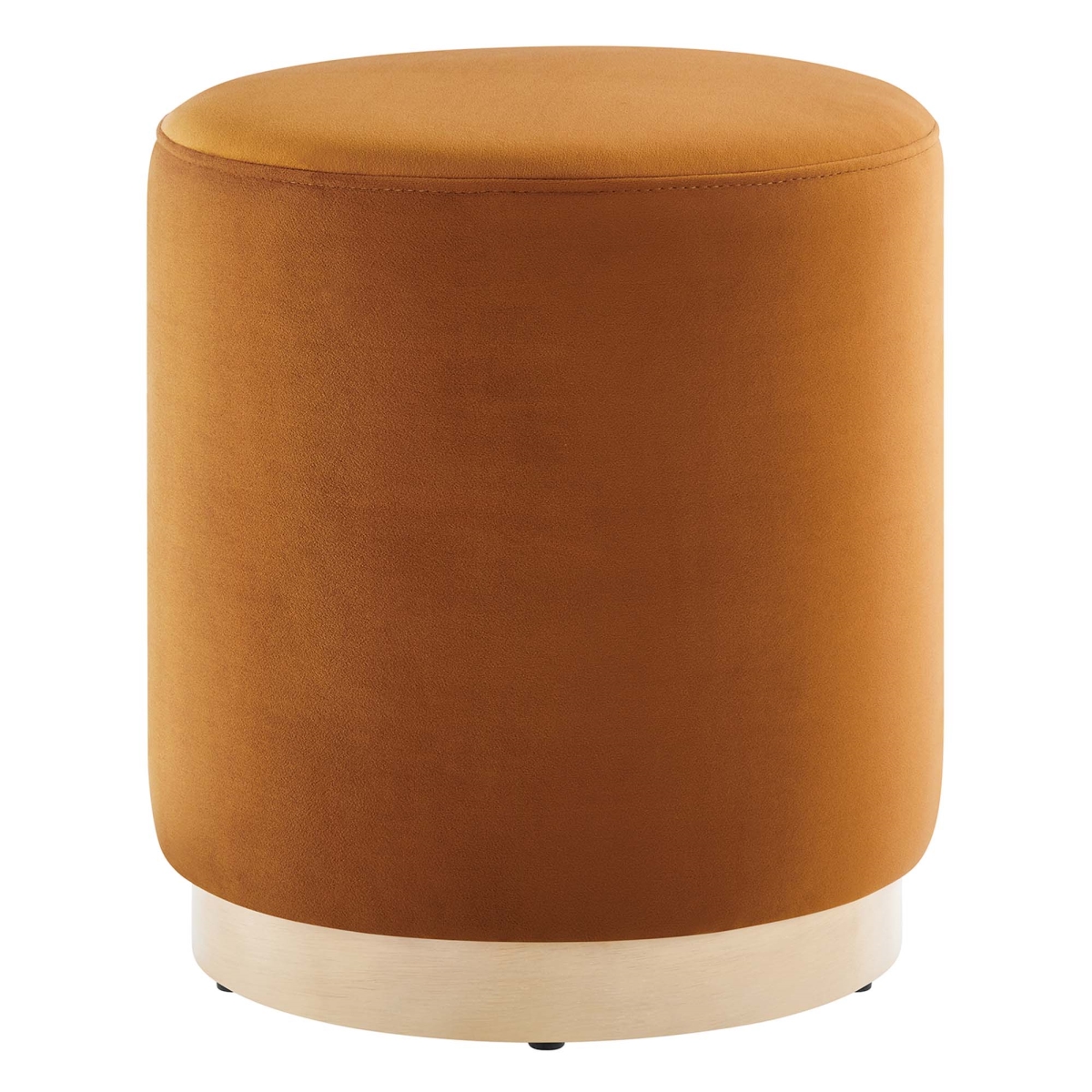 EEI-6652-RUS-NAT 16 in. Tilden Round Performance Velvet Upholstered Ottoman, Rust Natural