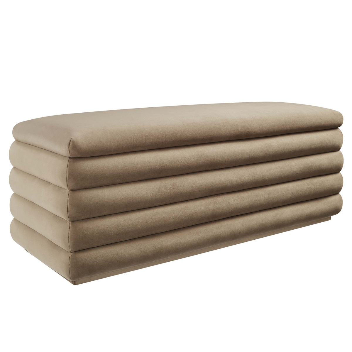 EEI-6664-TAU Mezzo Upholstered Performance Velvet Storage Bench, Taupe
