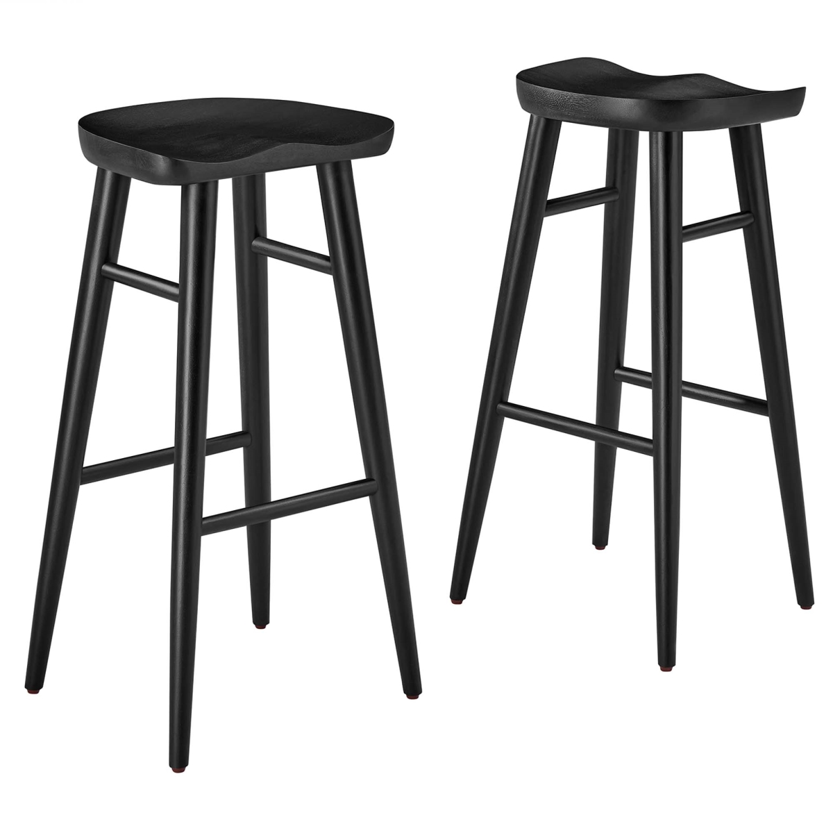 EEI-6740-BLK Saville Backless Wood Bar Stools, Black - Set of 2