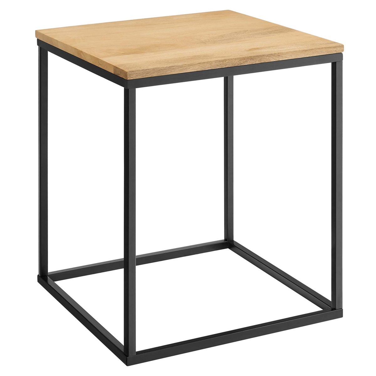 EEI-6833-OAK Zora Square Wood & Metal Side Table, Oak