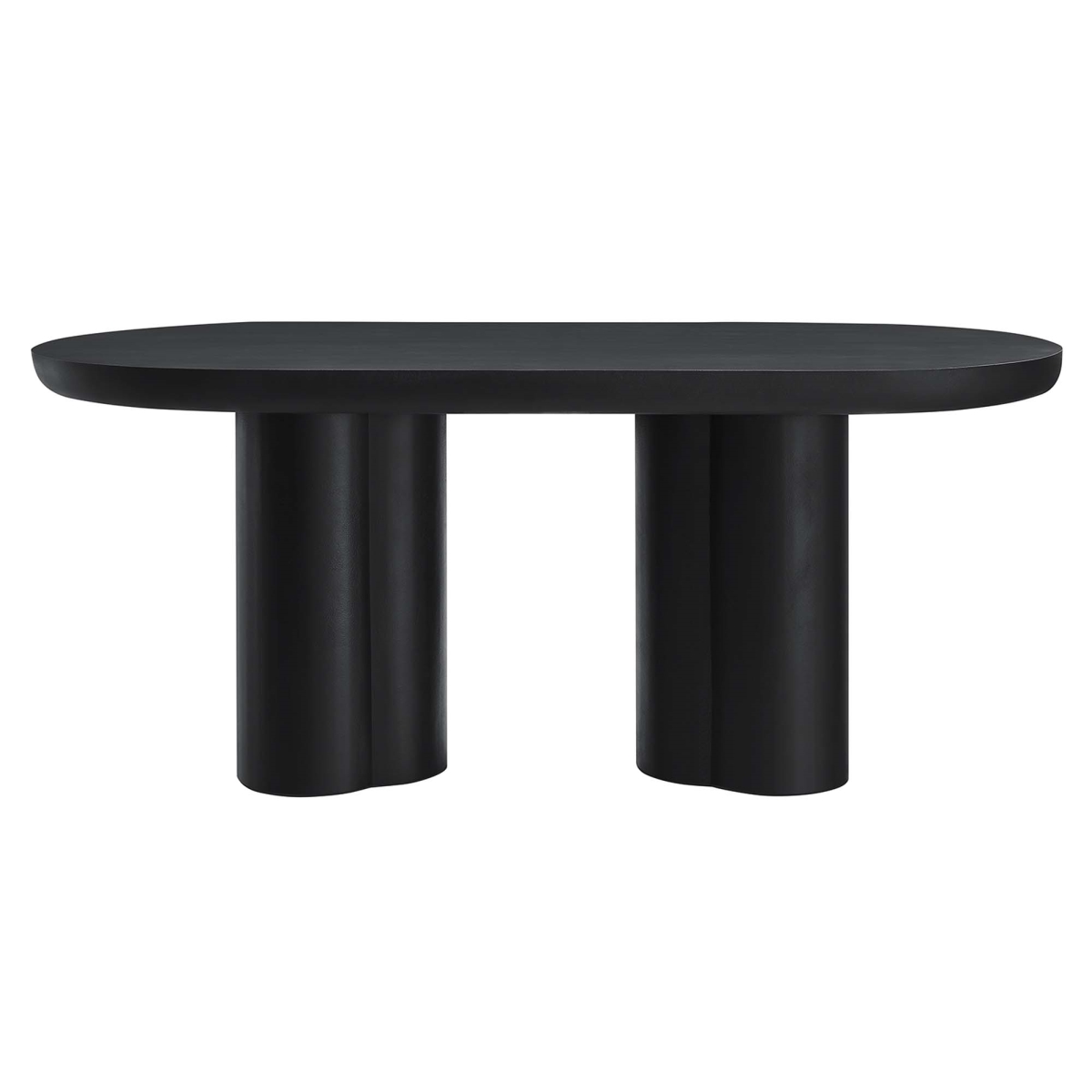 EEI-6764-BLK 72 in. Caspian Oval Concrete Dining Table, Black