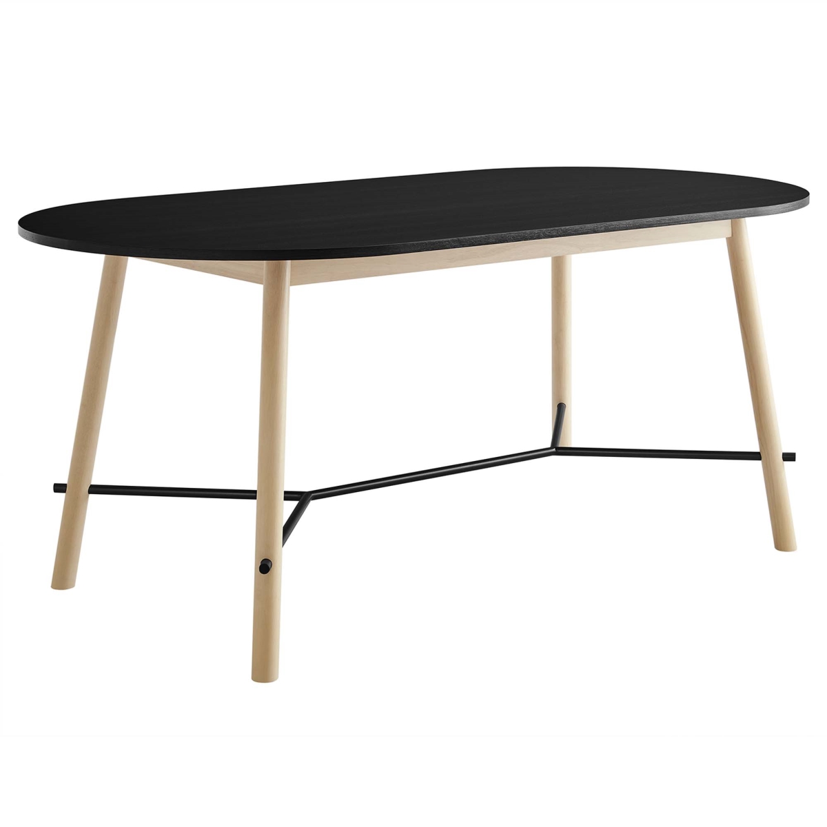 EEI-6836-BLK-OAK 71 in. Infuse Wood Grain Dining Table, Black & Oak