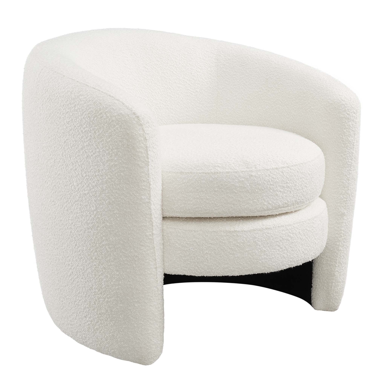 EEI-6666-CLO Affinity Upholstered Boucle Fabric Curved Back Armchair, Cloud