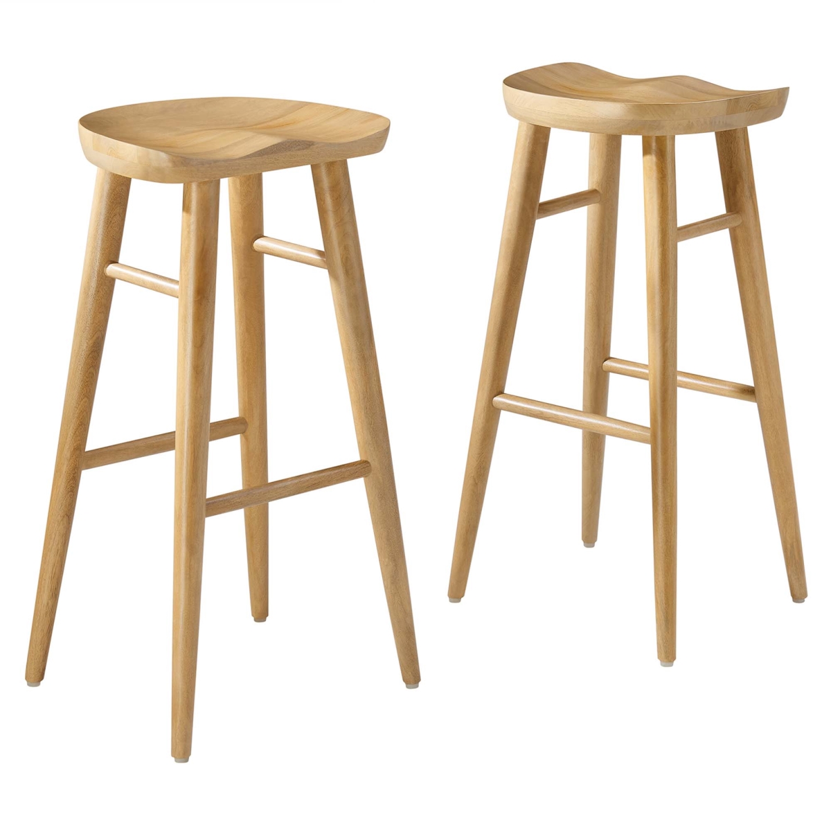 EEI-6740-OAK Saville Backless Wood Bar Stools, Oak - Set of 2