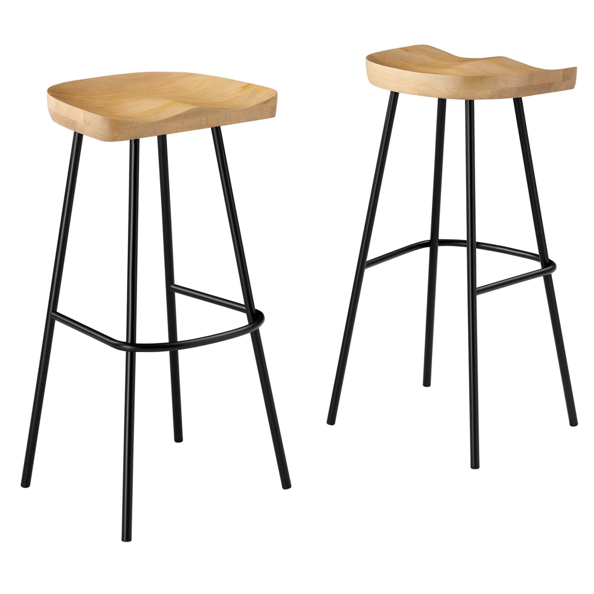 EEI-6742-OAK Concord Backless Wood Bar Stools, Oak - Set of 2