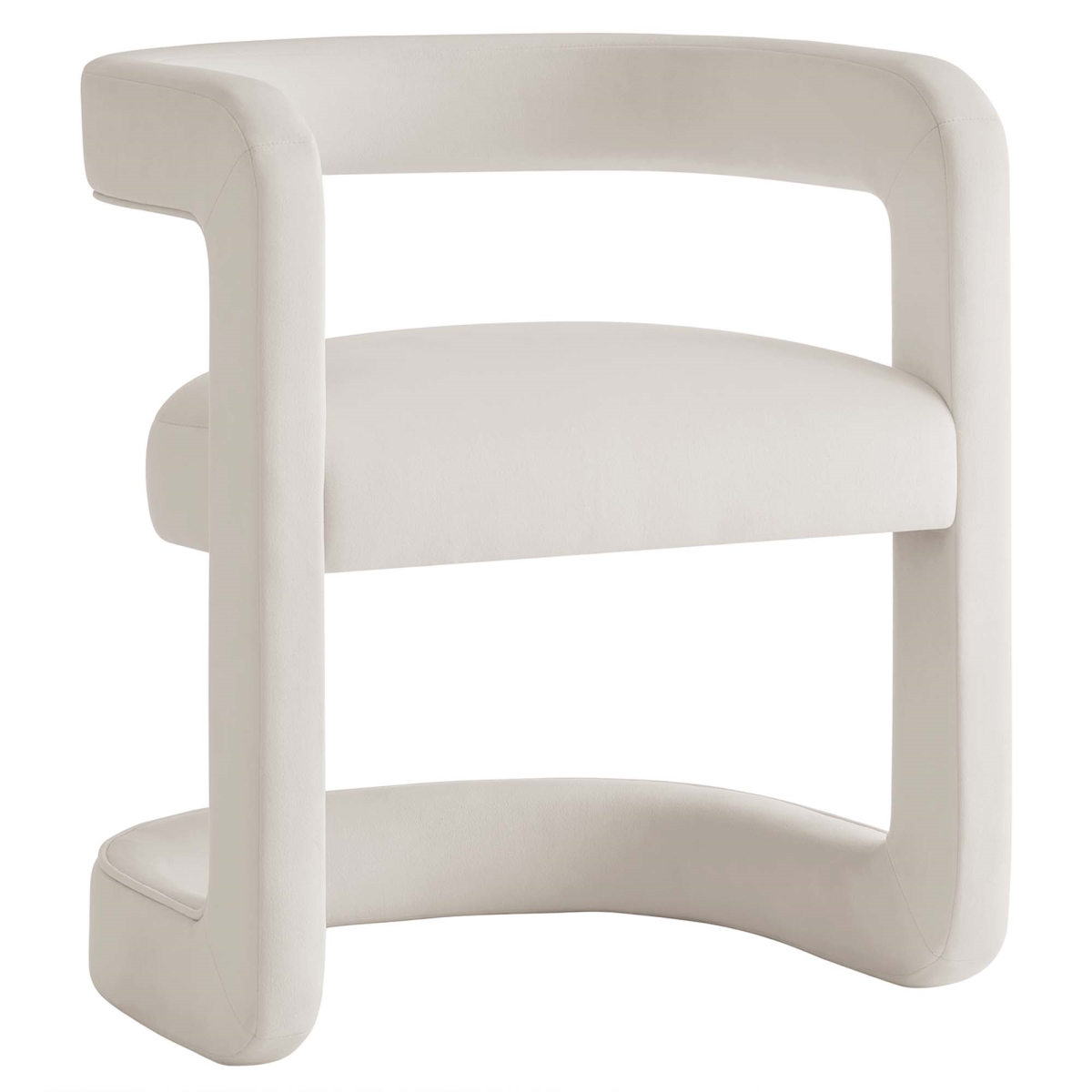 EEI-7052-ALA Winslow Barrel Performance Velvet Dining Chair, Alabaster