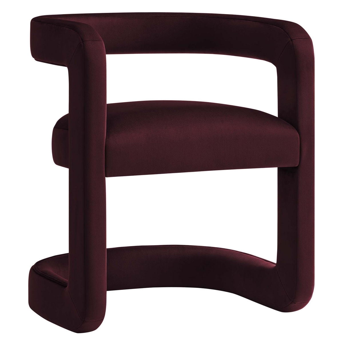 EEI-7052-MUL Winslow Barrel Performance Velvet Dining Chair, Mulberry