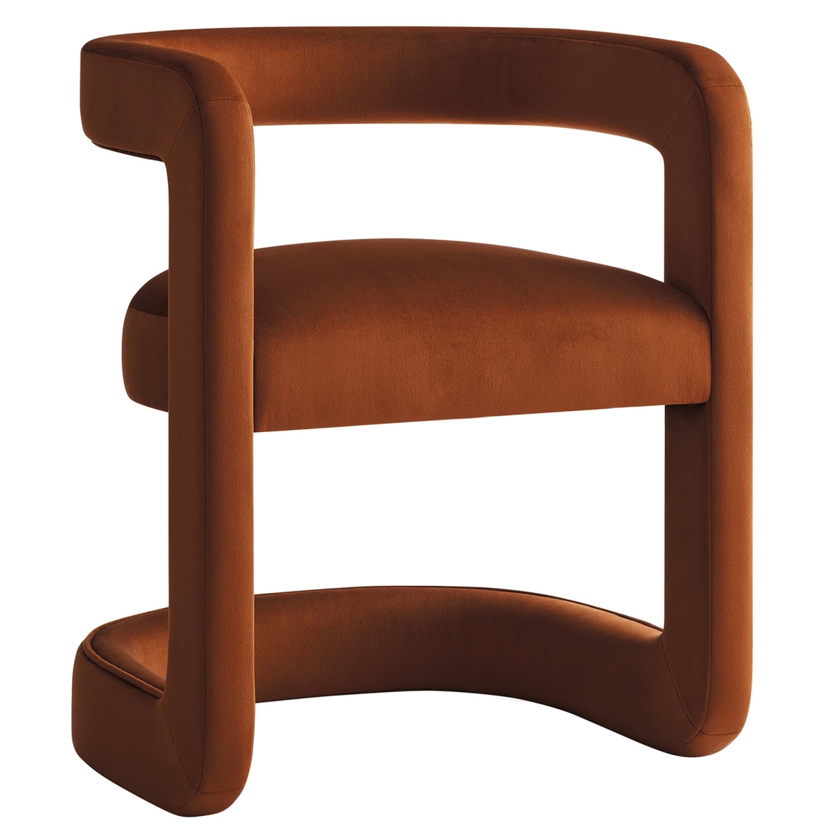 EEI-7052-RUS Winslow Barrel Performance Velvet Dining Chair, Rust