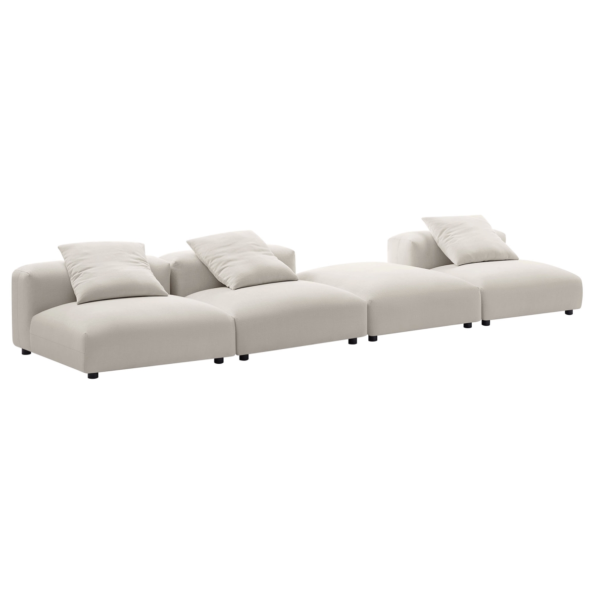 EEI-7027-SAL Solace Modular Upholstered Fabric Sectional Sofa, Salt - 4 Piece