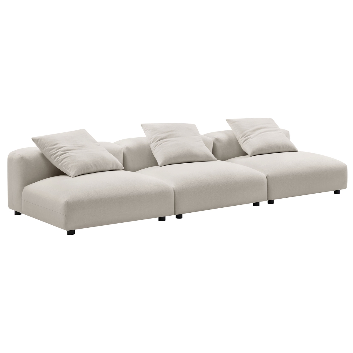 EEI-7035-SAL Solace Modular Upholstered Fabric Sofa, Salt - 3 Piece