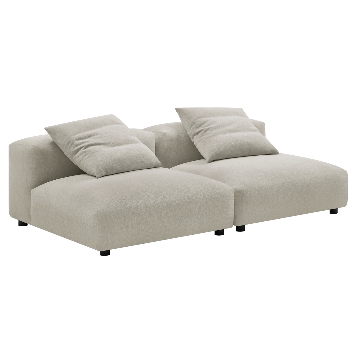 EEI-7037-LIN Solace Modular Upholstered Fabric Sofa, Linen - 2 Piece