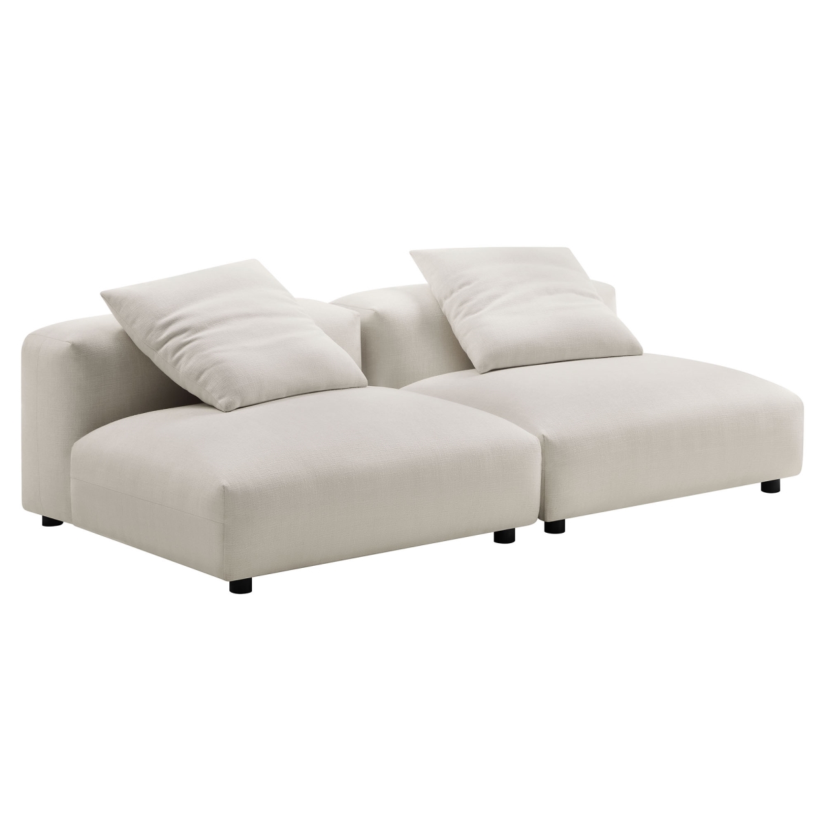 EEI-7037-SAL Solace Modular Upholstered Fabric Sofa, Salt - 2 Piece