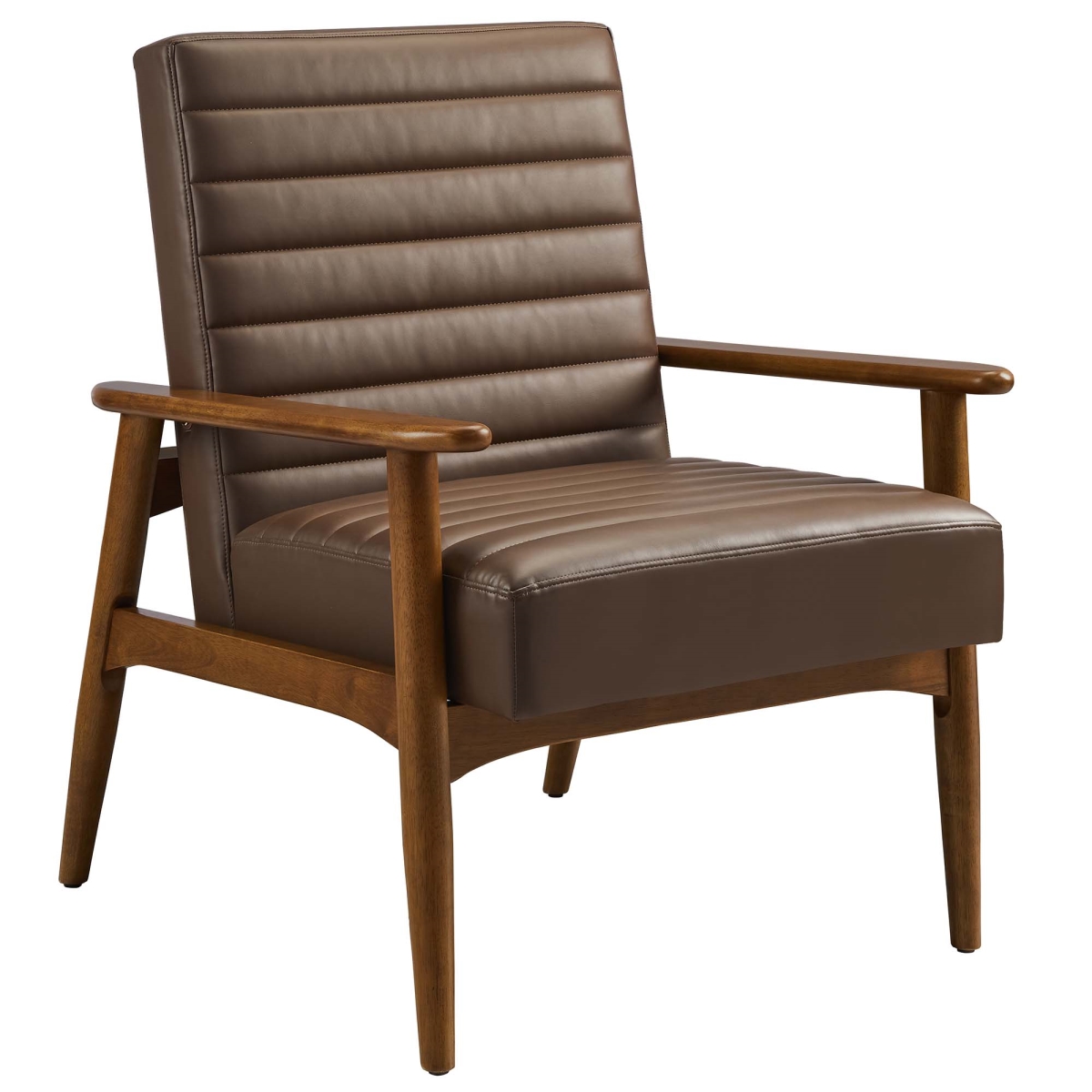 EEI-6779-WAL-BRN Jensen Vegan Leather Accent Chair, Walnut Brown