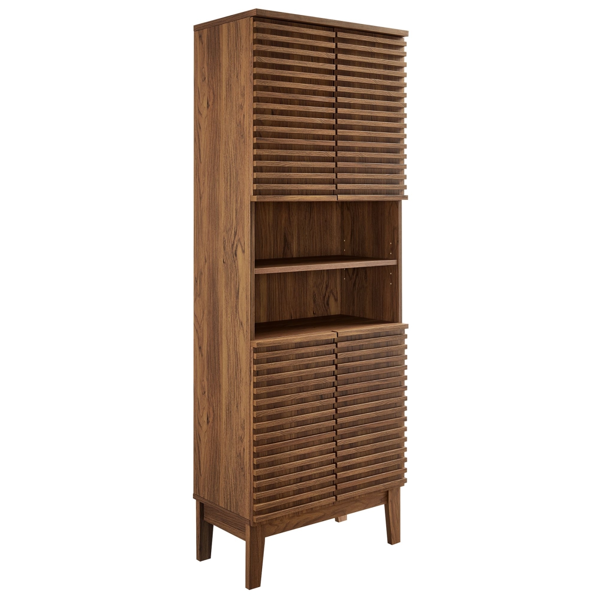 EEI-6852-WAL Render Tall Bathroom Storage Cabinet, Walnut