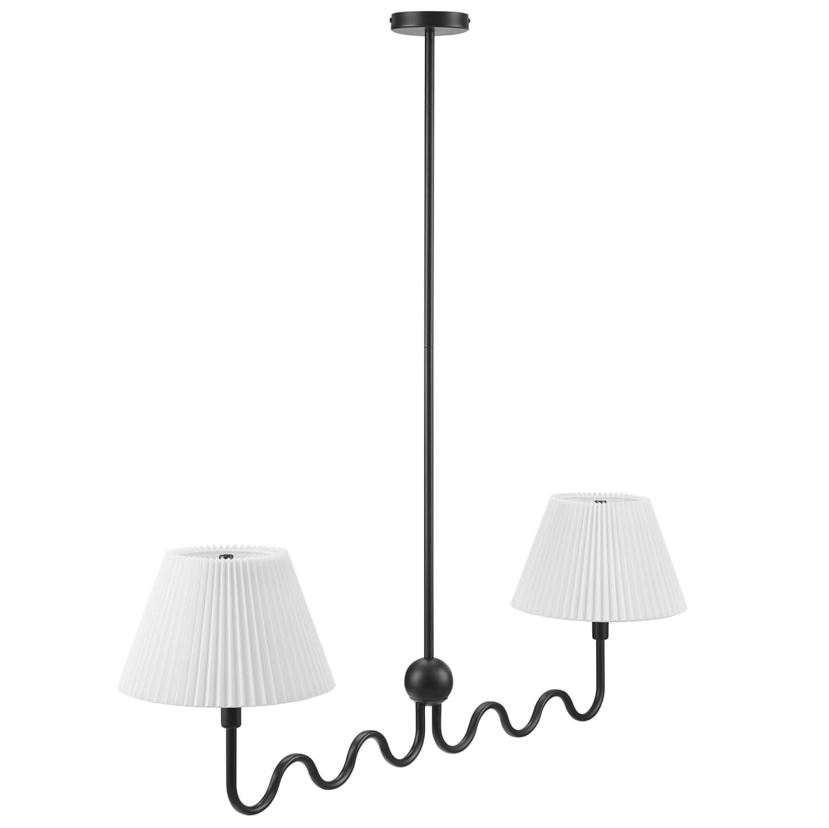 EEI-6874-BLK Wave Squiggle 2-Arm Pendant Light, Black