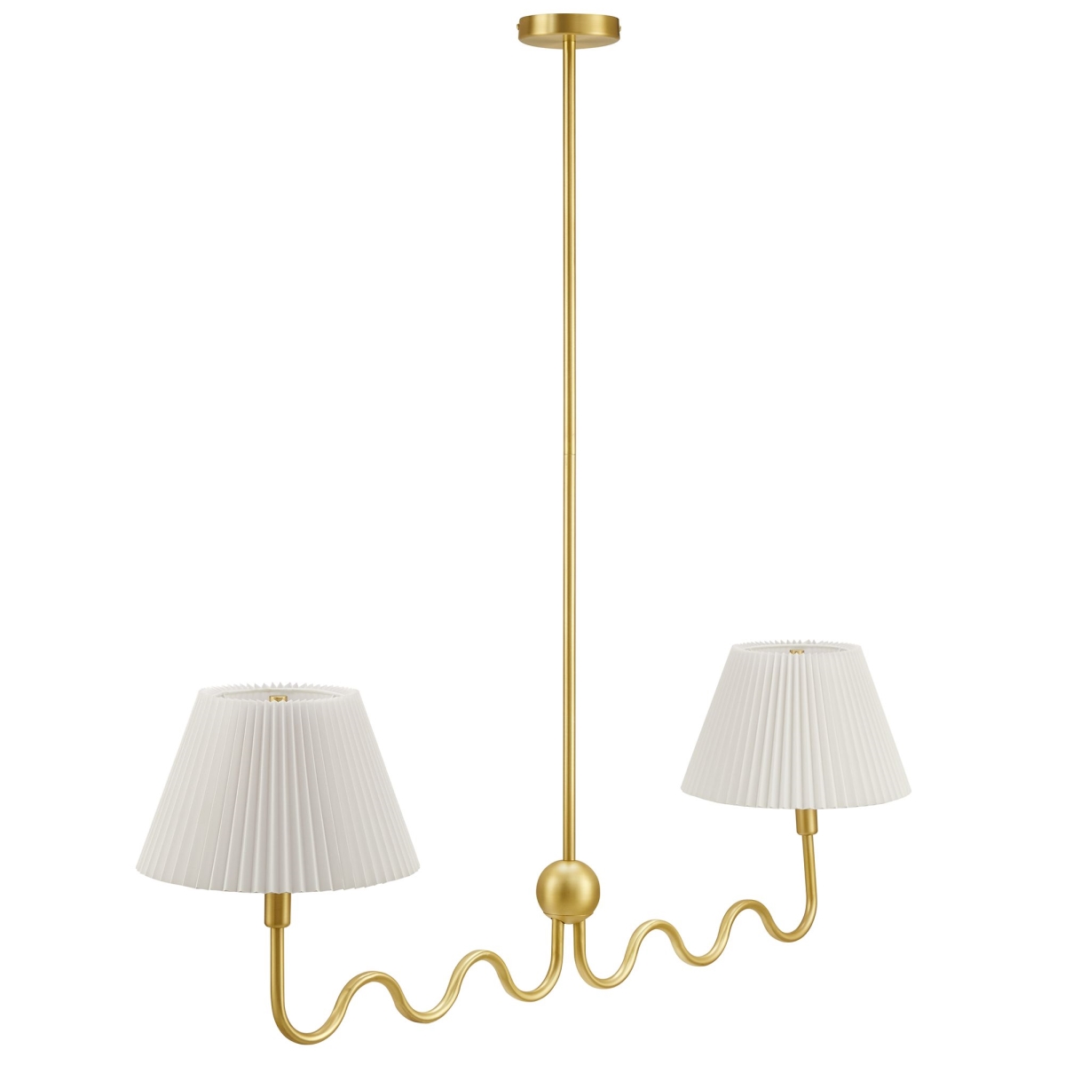 EEI-6874-BRA Wave Squiggle 2-Arm Pendant Light, Brass