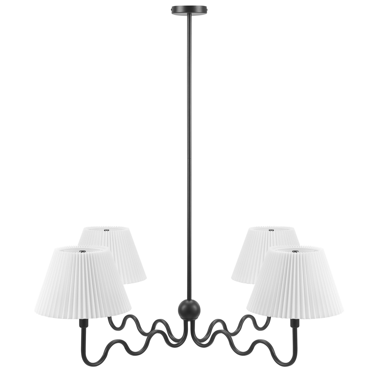 EEI-6875-BLK Wave Squiggle 4-Arm Pendant Light, Black