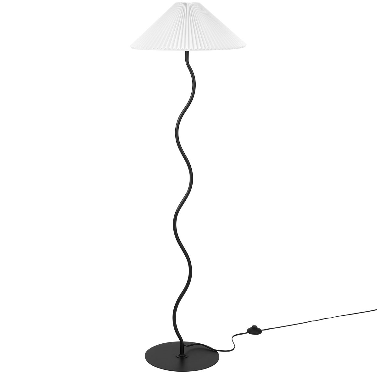 EEI-6877-BLK Wave Squiggle Floor Lamp, Black