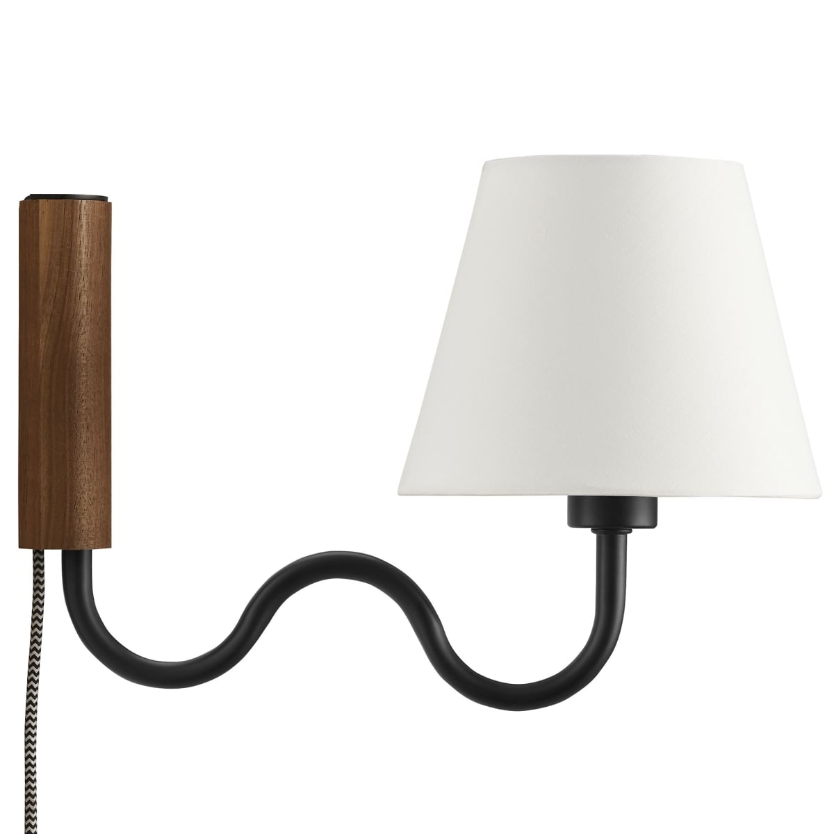 EEI-6881-WAL-BLK Sunlit Squiggle Arm Wall Sconce, Walnut Black
