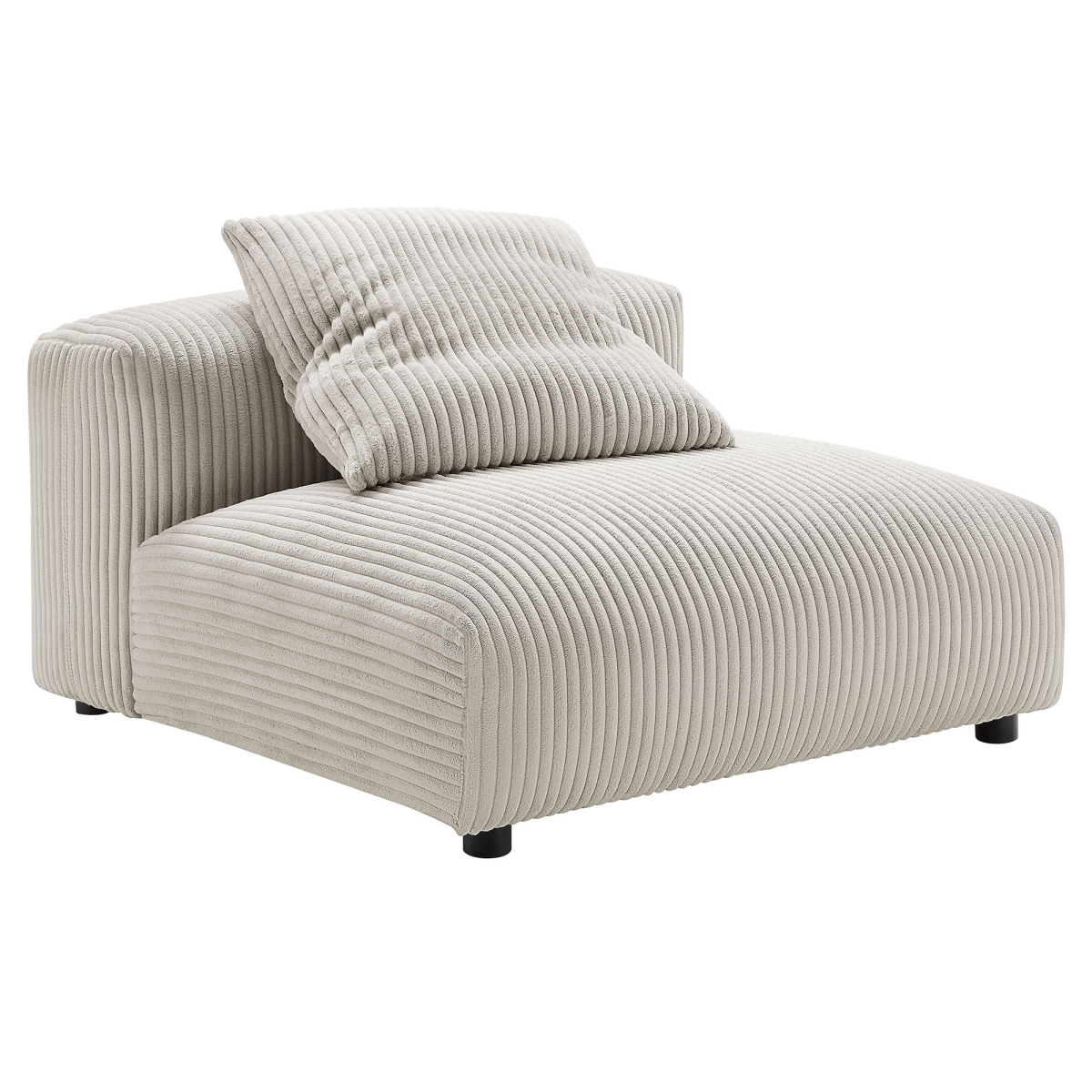 EEI-6884-ALM Solace Modular Corduroy Upholstered Armless Chair, Almond