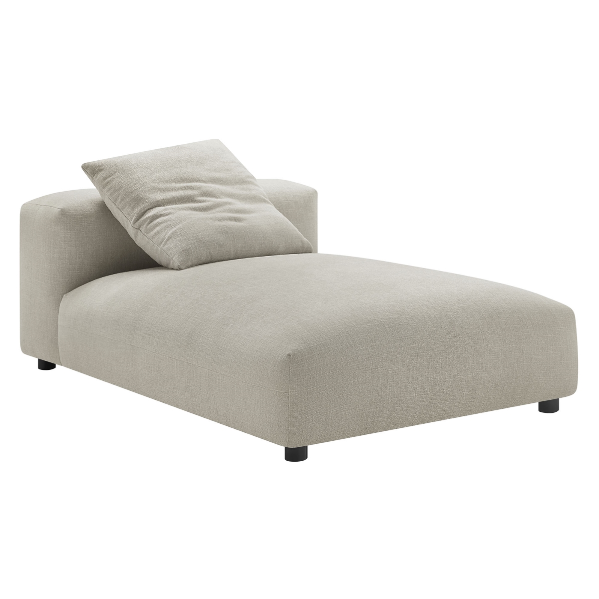 EEI-6887-LIN Solace Modular Upholstered Fabric Armless Chaise Lounge, Linen
