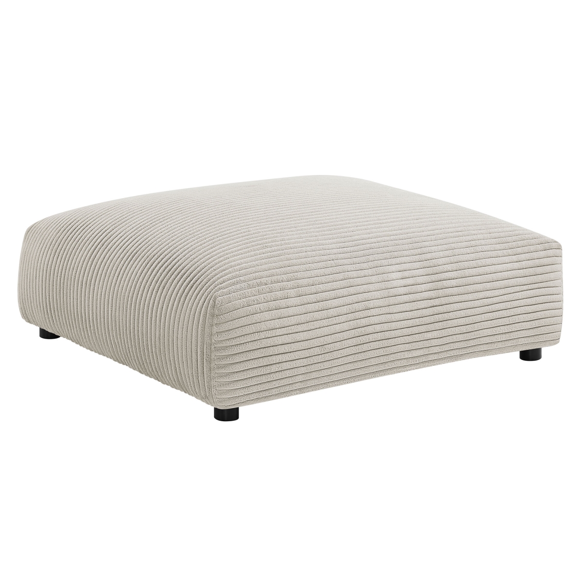 EEI-6888-ALM Solace Modular Corduroy Upholstered Ottoman, Almond