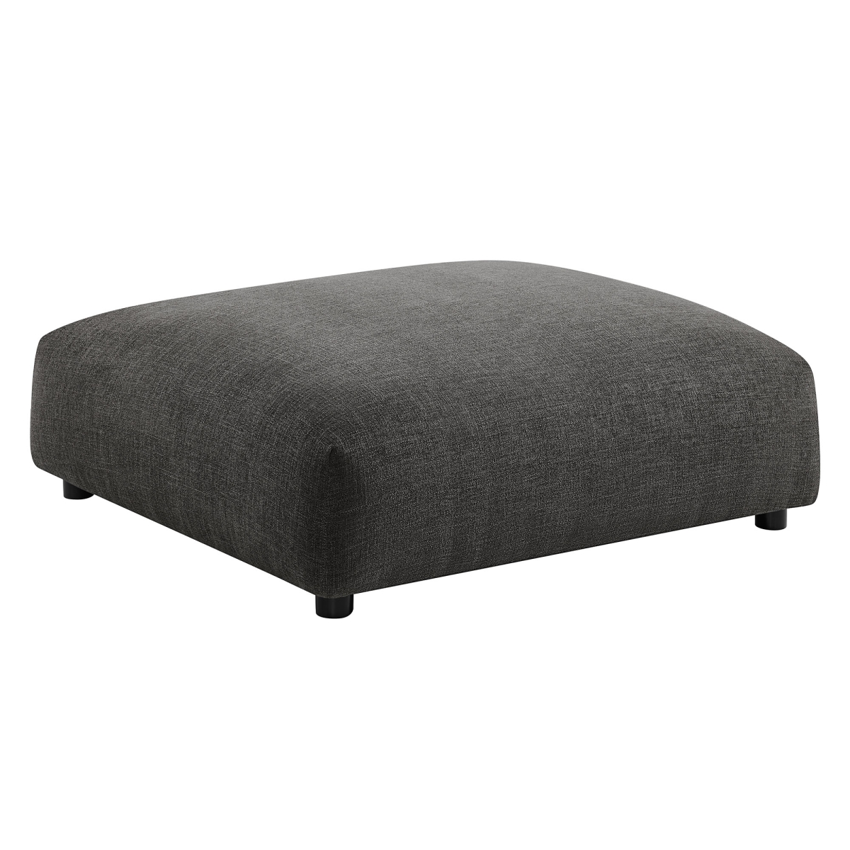 EEI-6889-CHA Solace Modular Upholstered Fabric Ottoman, Charcoal