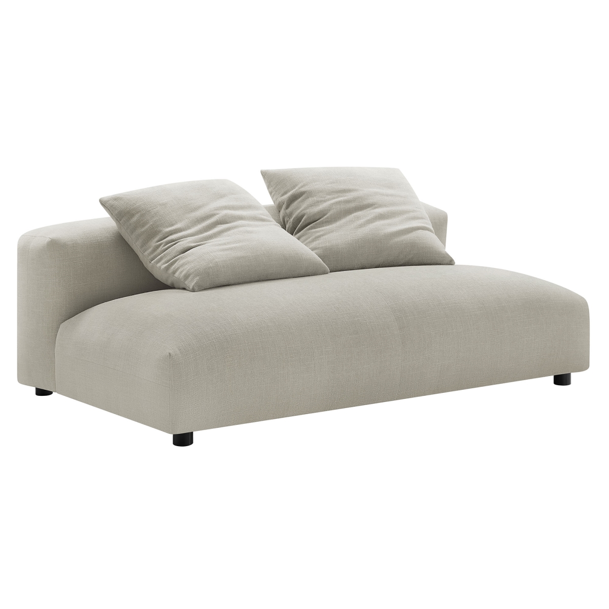 EEI-6891-LIN Solace Modular Upholstered Fabric Armless Loveseat, Linen