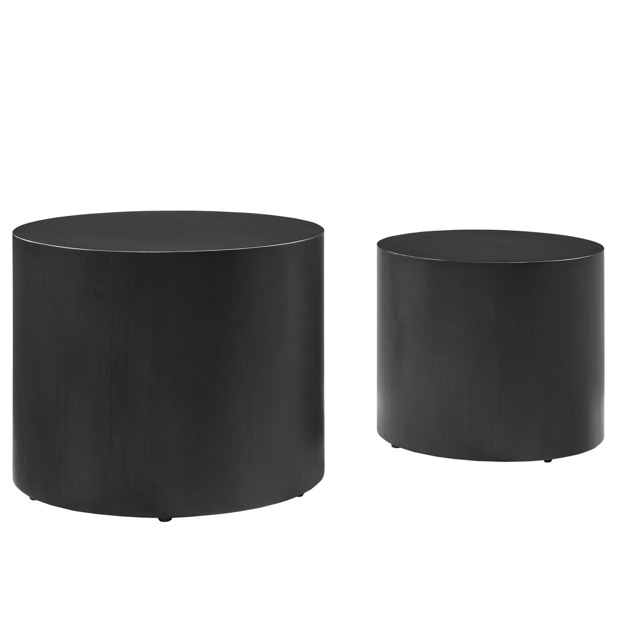 EEI-6893-BLK Amani Round Nesting Coffee Tables, Black - Set of 2