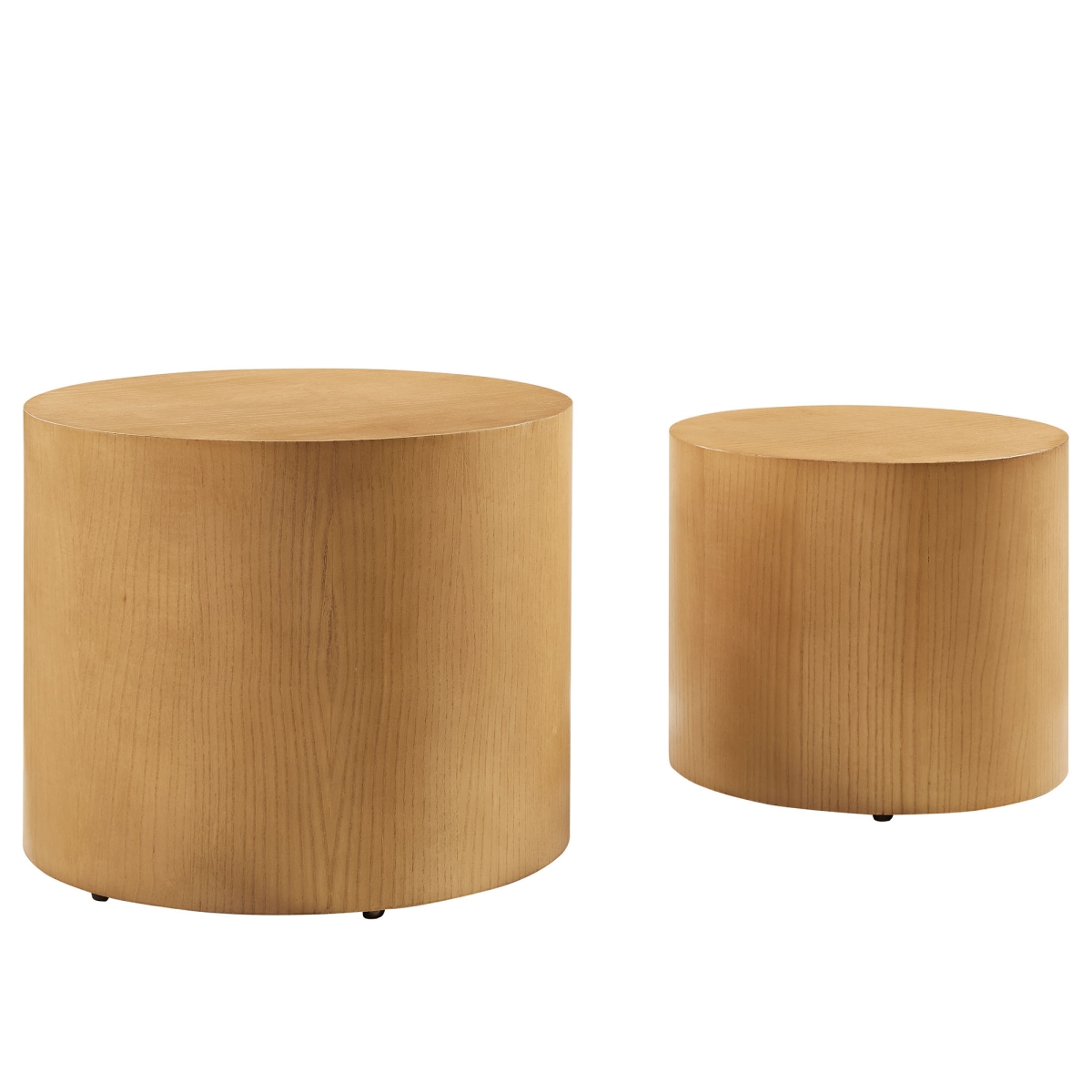 EEI-6893-NAT Amani Round Nesting Coffee Tables, Natural - Set of 2