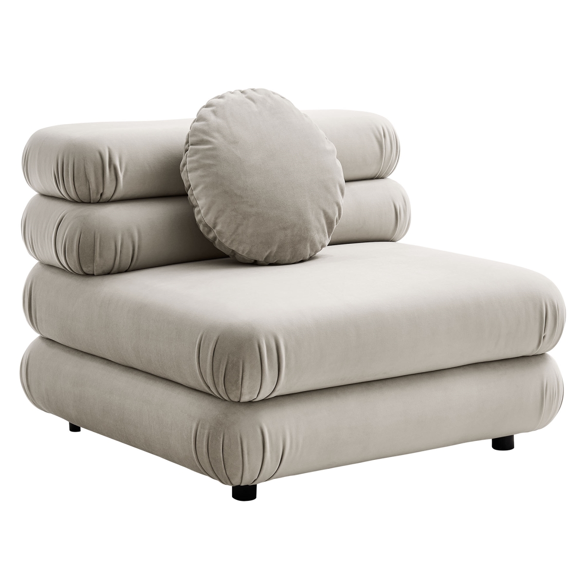 EEI-6896-ALM Jubilee Modular Performance Velvet Armless Chair, Almond
