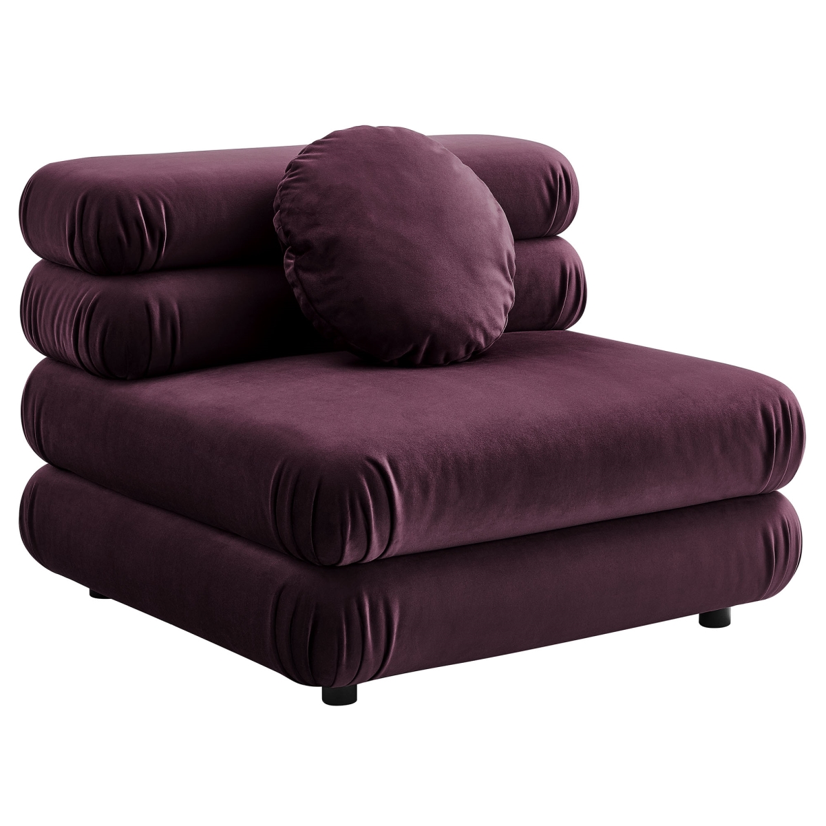 EEI-6896-MUL Jubilee Modular Performance Velvet Armless Chair, Mulberry