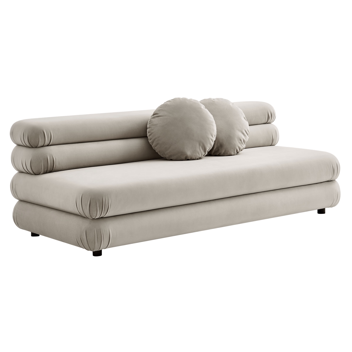 EEI-6897-ALM Jubilee Modular Performance Velvet Armless Loveseat, Almond