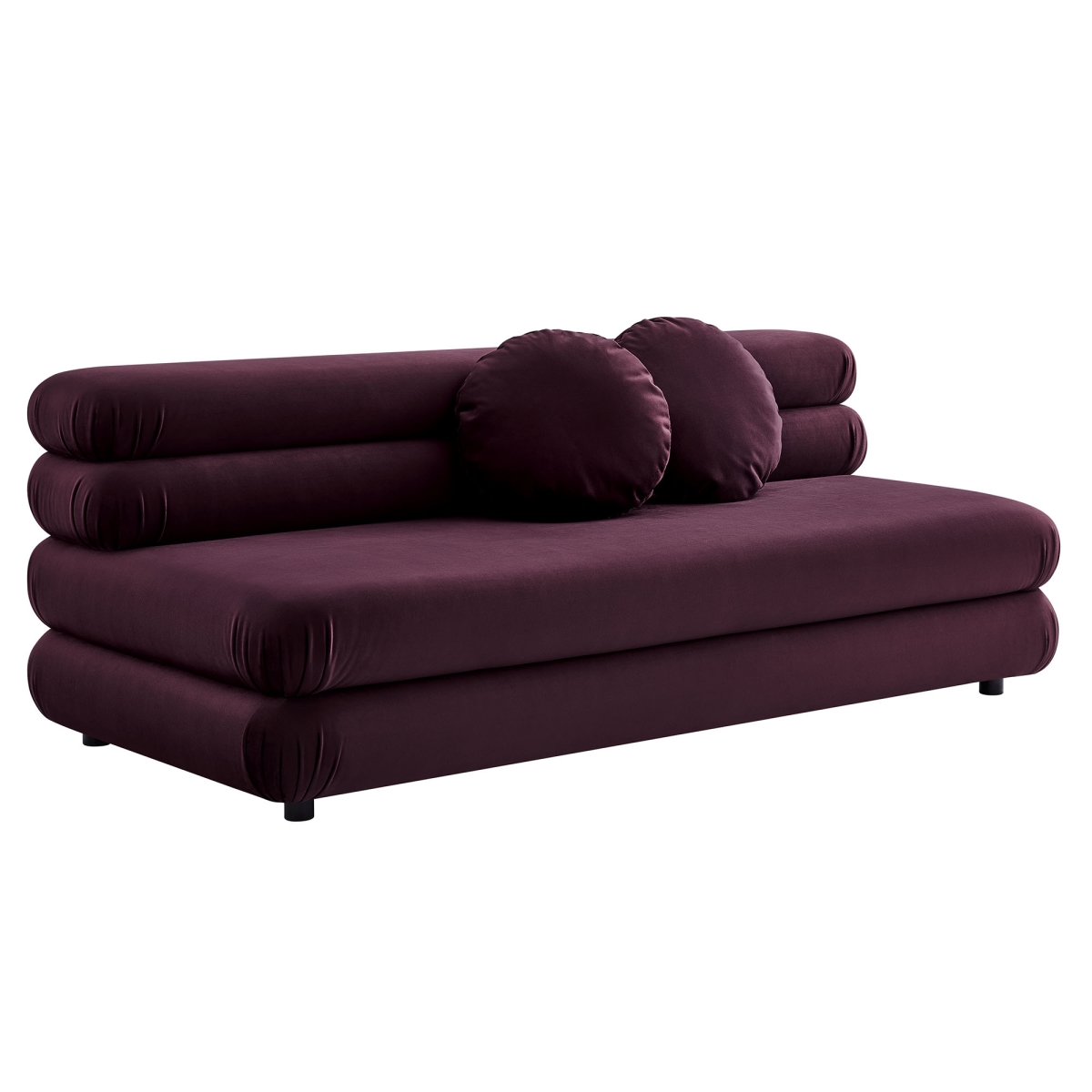 EEI-6897-MUL Jubilee Modular Performance Velvet Armless Loveseat, Mulberry