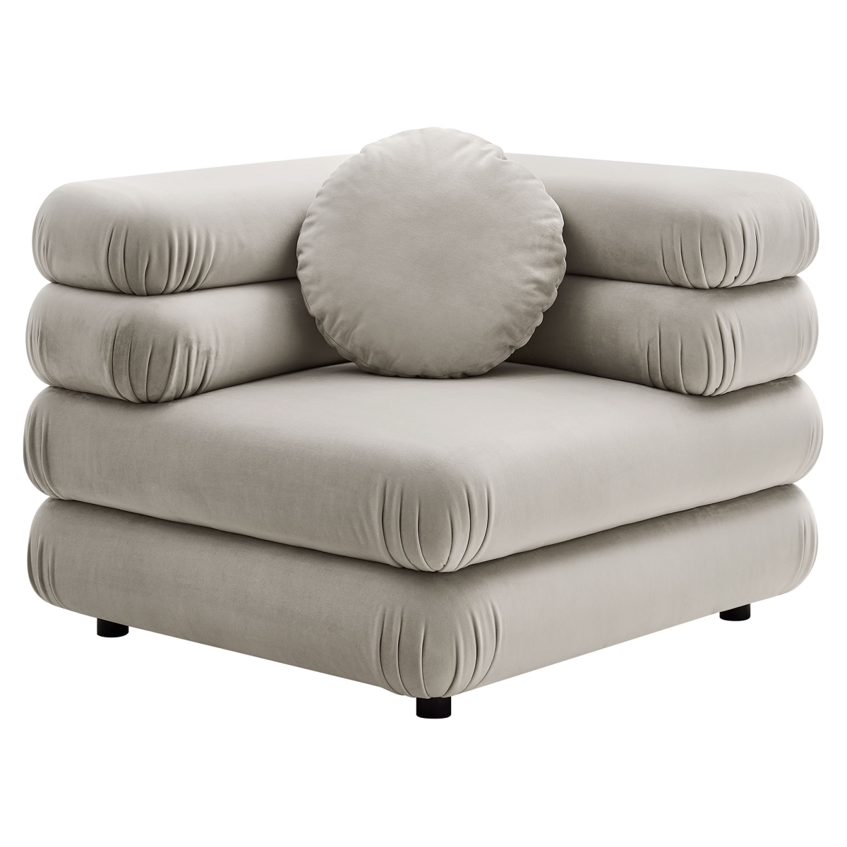 EEI-6898-ALM Jubilee Modular Performance Velvet Corner Chair, Almond