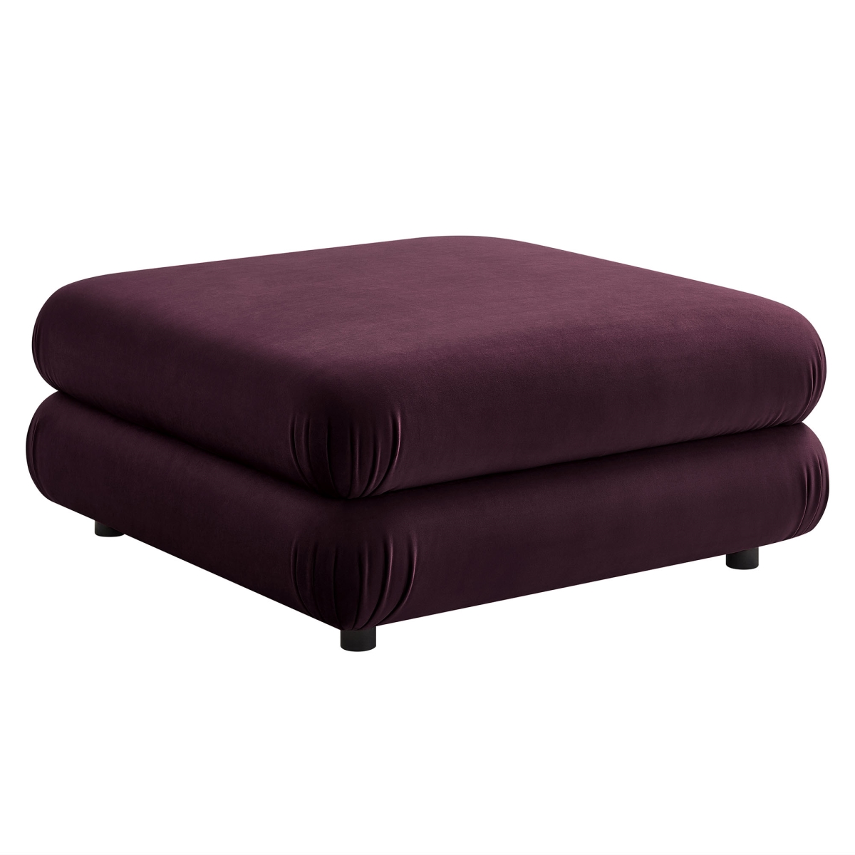 EEI-6899-MUL Jubilee Modular Performance Velvet Ottoman, Mulberry