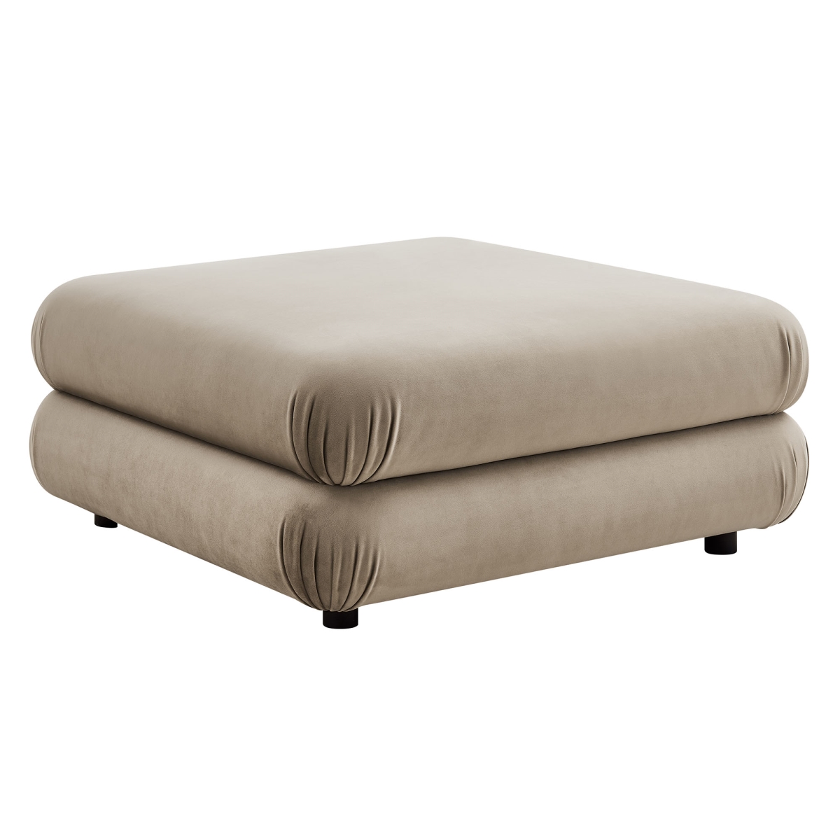 EEI-6899-TAU Jubilee Modular Performance Velvet Ottoman, Taupe