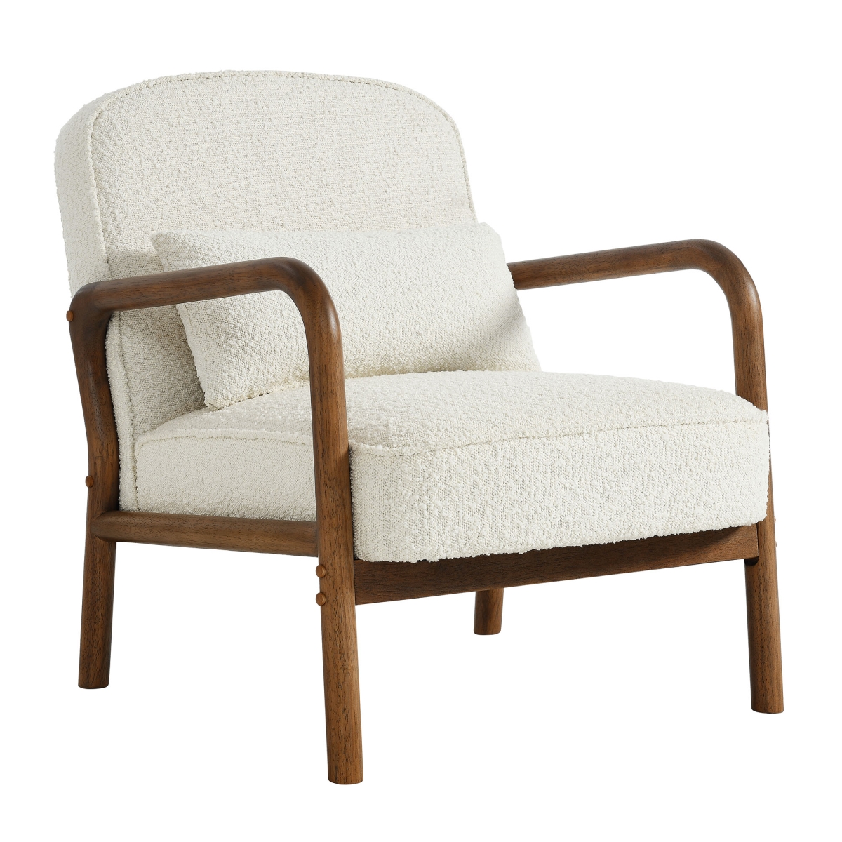 EEI-6909-IVO Charlie Boucle Upholstered Armchair, Ivory