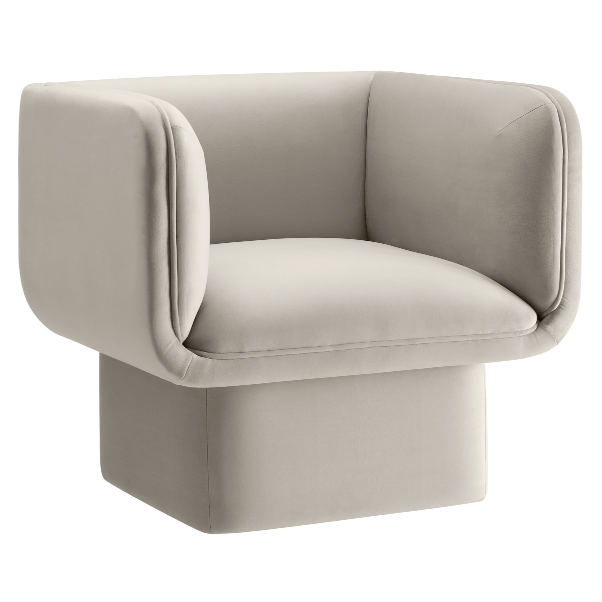 EEI-6995-ALM Tate Performance Velvet Accent Chair, Almond