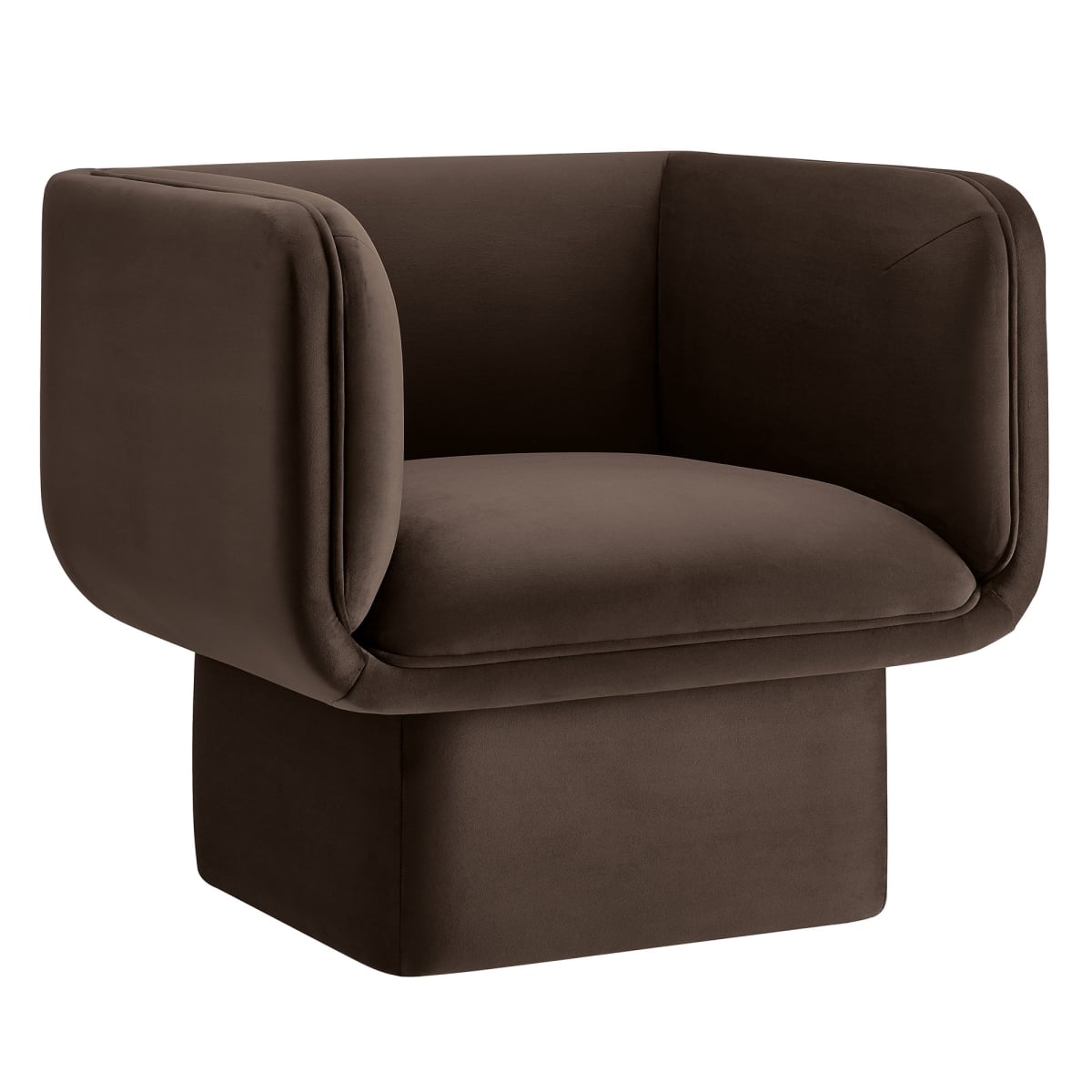 EEI-6995-CHB Tate Performance Velvet Accent Chair, Chocolate Brown