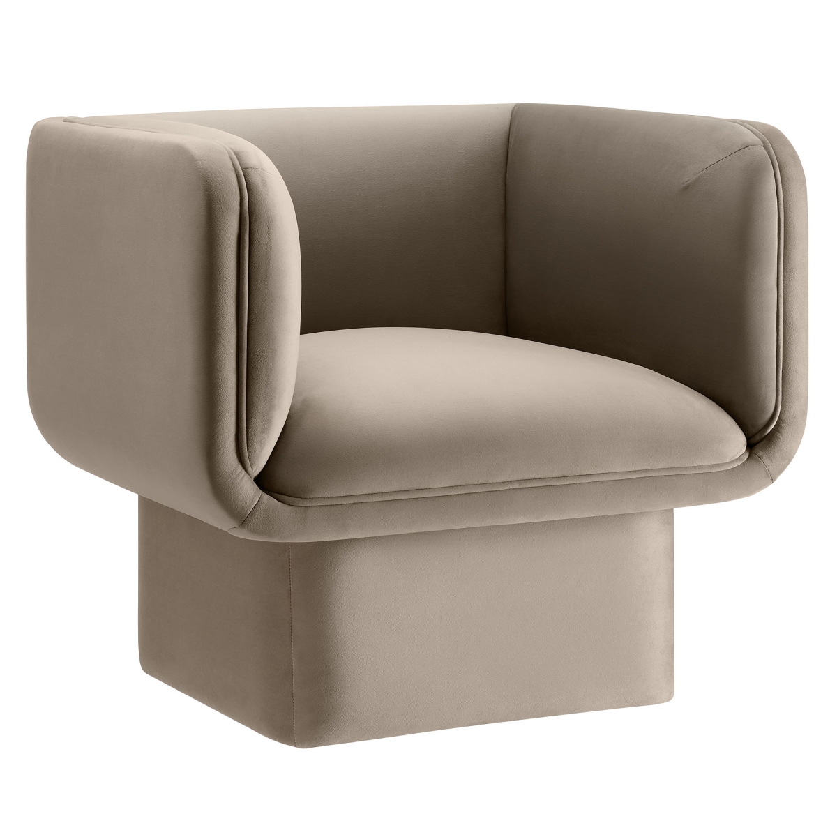EEI-6995-TAU Tate Performance Velvet Accent Chair, Taupe