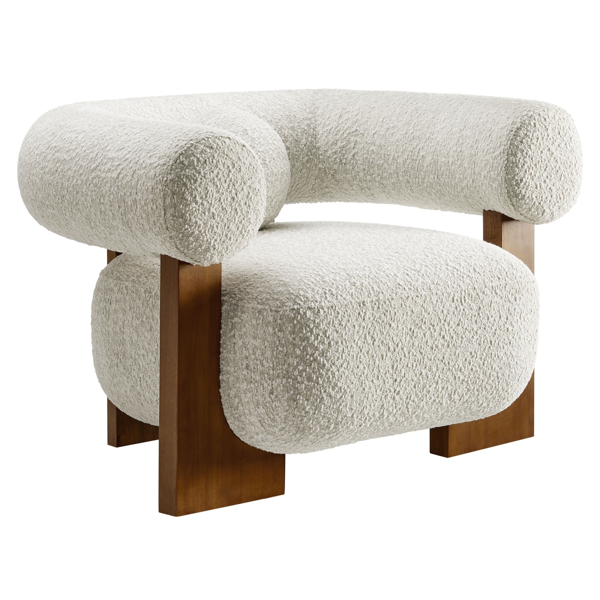EEI-6996-PRL Jace Boucle Accent Chair, Pearl