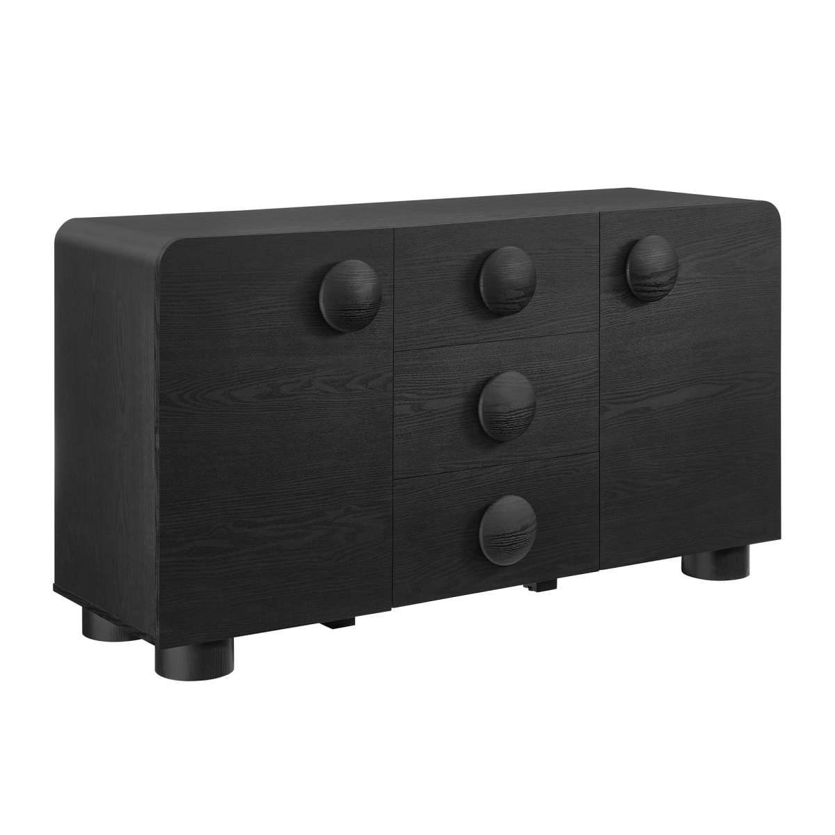 EEI-6892-BLK 57 in. Sonnet Sideboard Storage Cabinet, Black