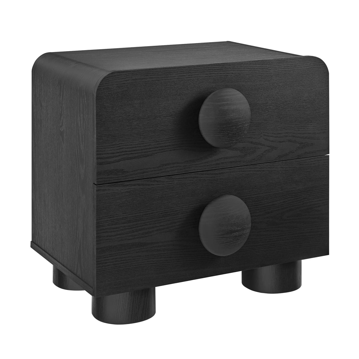 MOD-7181-BLK Sonnet 2-Drawer Nightstand, Black