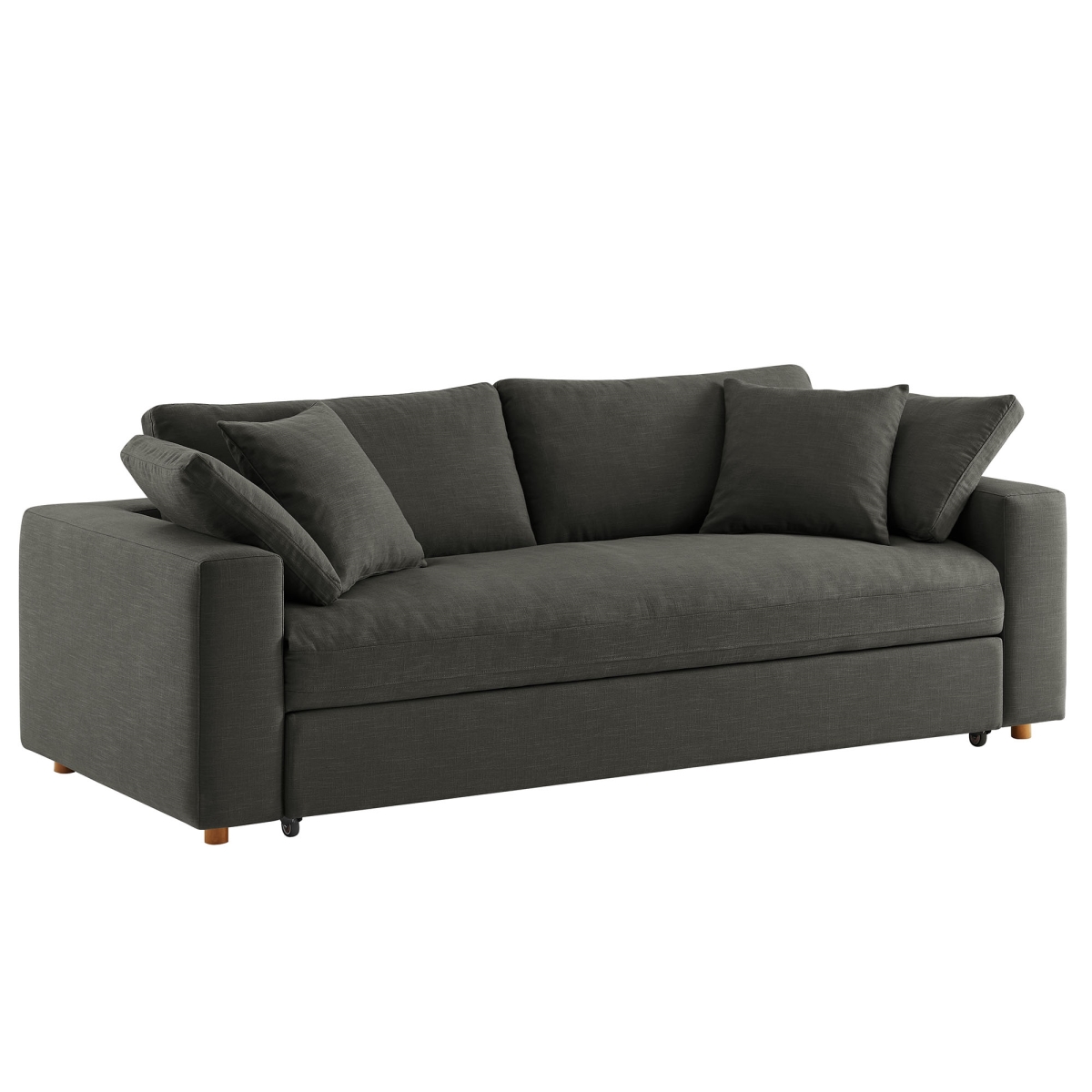 EEI-7080-GRY Commix Down Filled Overstuffed Sleeper Sofa, Gray